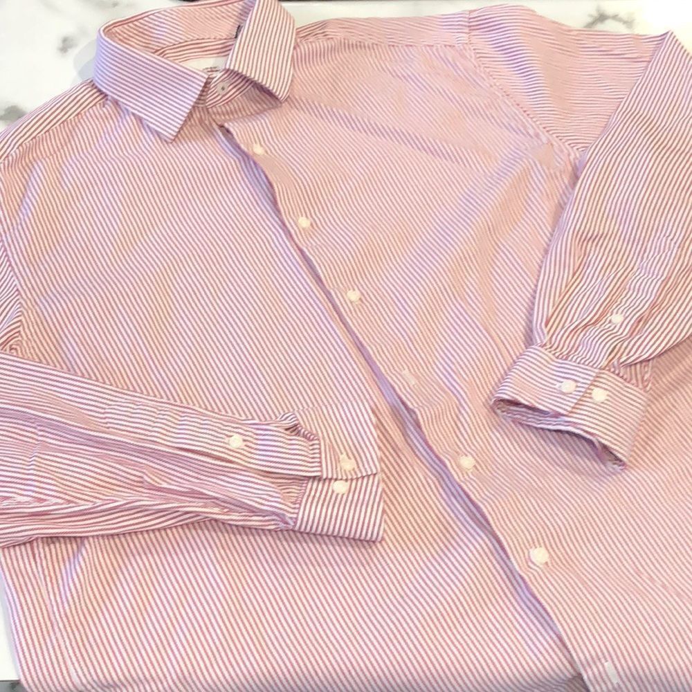 Ben Sherman Tailored Slim Fit Button Up Dress Shirt Mens 16.5 34/35